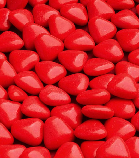 MINI HEART CHOCOLATE DRAGEES - RED - 1KG