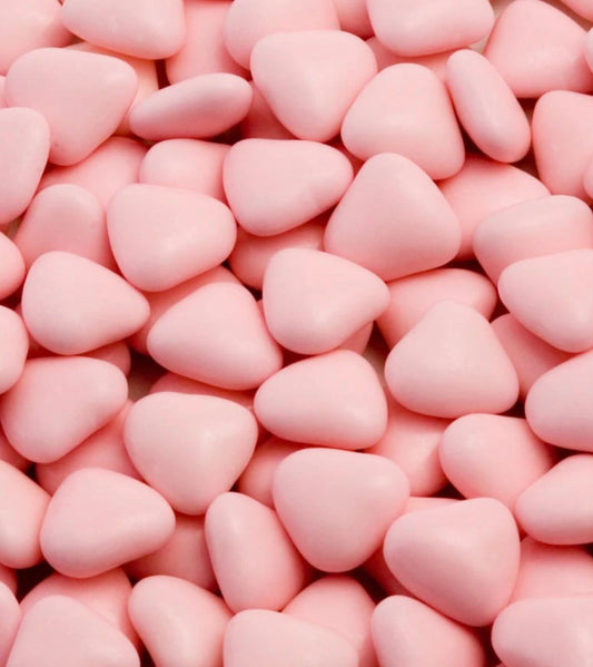 MINI HEART CHOCOLATE DRAGEES - PINK - 1KG