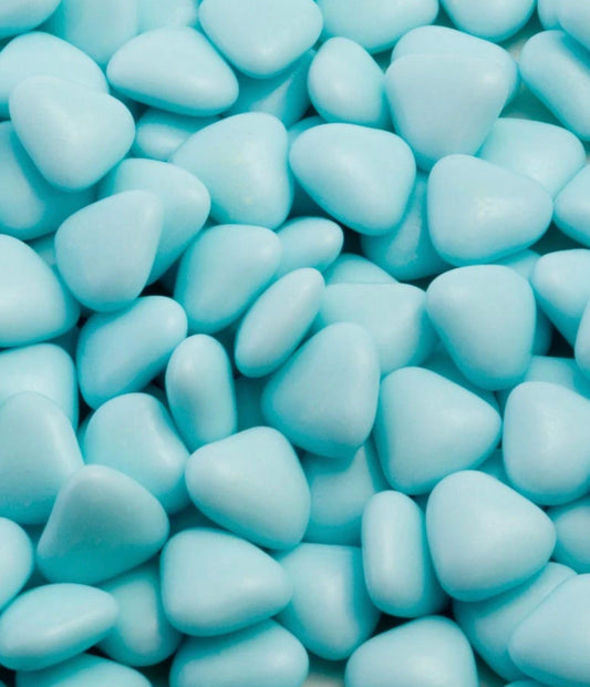 MINI HEART CHOCOLATE DRAGEES - BLUE - 1KG