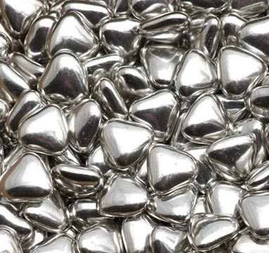 MINI HEART CHOCOLATE DRAGEES - SILVER - 1KG